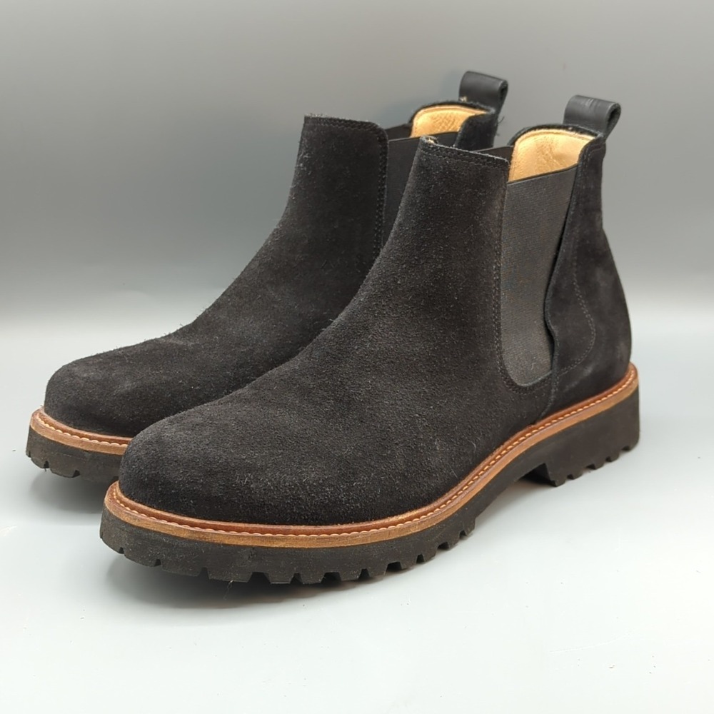 Samuel Hubbard 24 Seven Pull on Black Suede Chelsea Ankle Boots Women's 9M